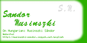 sandor musinszki business card